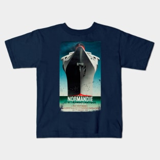 Normandie Poster Retro Vintage Cruise Ship Kids T-Shirt